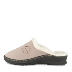 Chaussons TAUPE Femme Motif Uni A Enfiler