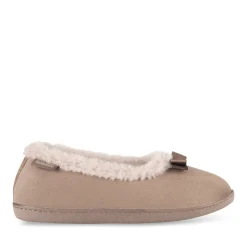 Chaussons TAUPE Femme Motif Uni A Enfiler