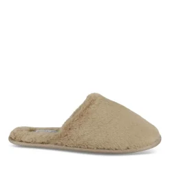 Chaussons TAUPE Femme Motif Uni A Enfiler