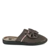 Chaussons TAUPE Femme Motif Uni A Enfiler