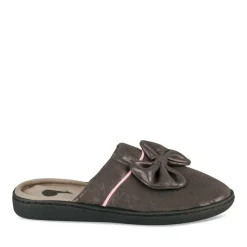 Chaussons TAUPE Femme Motif Uni A Enfiler