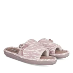 Chaussons TAUPE Femme Motif Uni A Enfiler