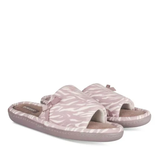 Chaussons TAUPE Femme Motif Uni A Enfiler