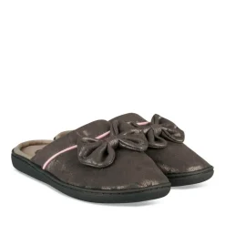 Chaussons TAUPE Femme Motif Uni A Enfiler