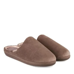 Chaussons TAUPE Femme Motif Uni A Enfiler