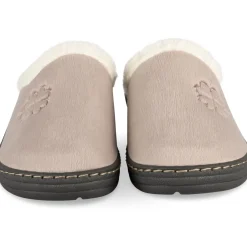 Chaussons TAUPE Femme Motif Uni A Enfiler