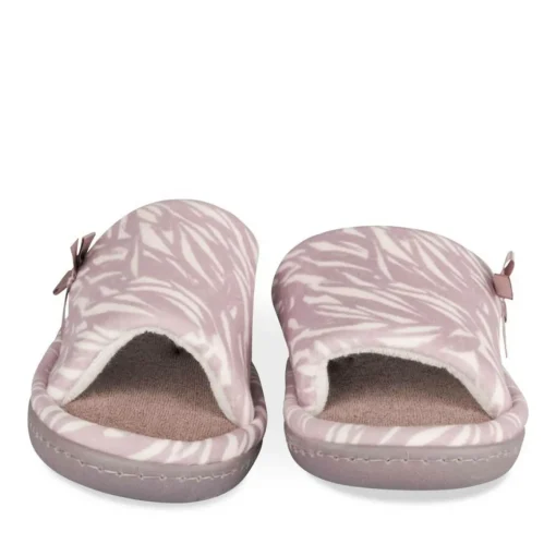 Chaussons TAUPE Femme Motif Uni A Enfiler