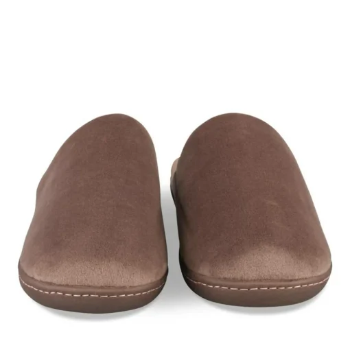 Chaussons TAUPE Femme Motif Uni A Enfiler