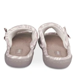 Chaussons TAUPE Femme Motif Uni A Enfiler