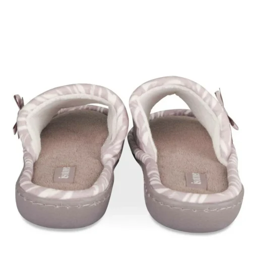 Chaussons TAUPE Femme Motif Uni A Enfiler