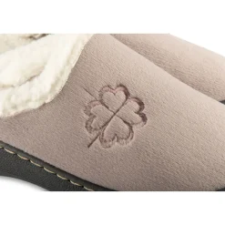 Chaussons TAUPE Femme Motif Uni A Enfiler