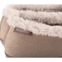 Chaussons TAUPE Femme Motif Uni A Enfiler