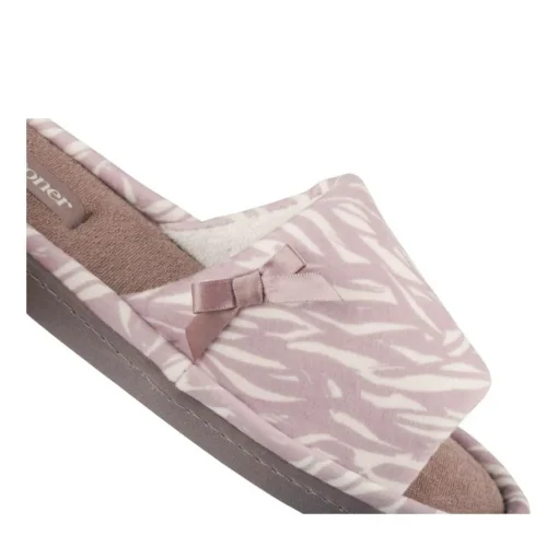 Chaussons TAUPE Femme Motif Uni A Enfiler