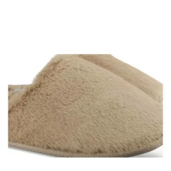 Chaussons TAUPE Femme Motif Uni A Enfiler