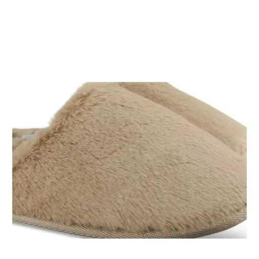 Chaussons TAUPE Femme Motif Uni A Enfiler