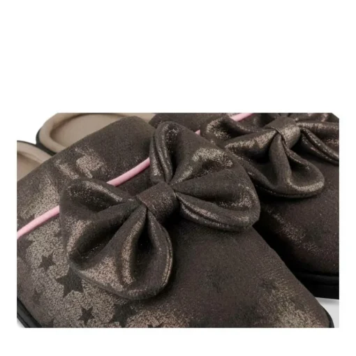 Chaussons TAUPE Femme Motif Uni A Enfiler
