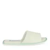 Chaussons VERT Femme Motif Uni A Enfiler