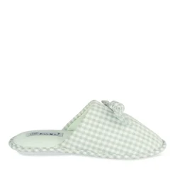 Chaussons VERT Femme Motif Uni A Enfiler