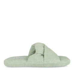 Chaussons VERT Femme Motif Uni A Enfiler