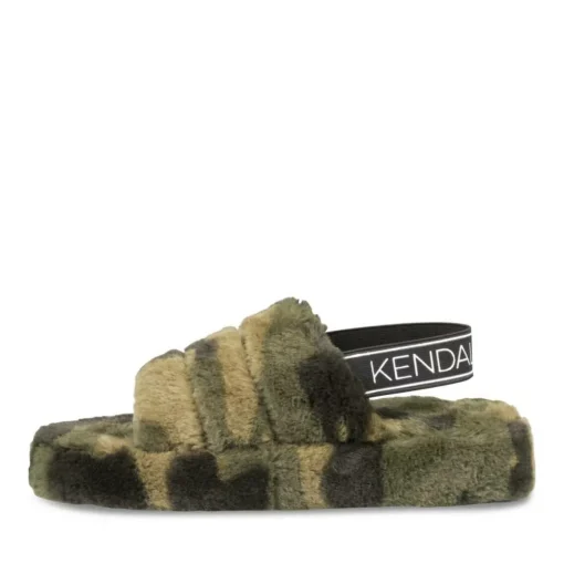 Chaussons VERT Femme Motif Camouflage Elastique