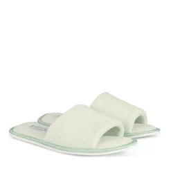Chaussons VERT Femme Motif Uni A Enfiler