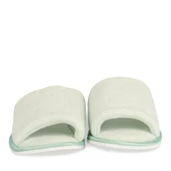 Chaussons VERT Femme Motif Uni A Enfiler