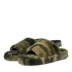 Chaussons VERT Femme Motif Camouflage Elastique