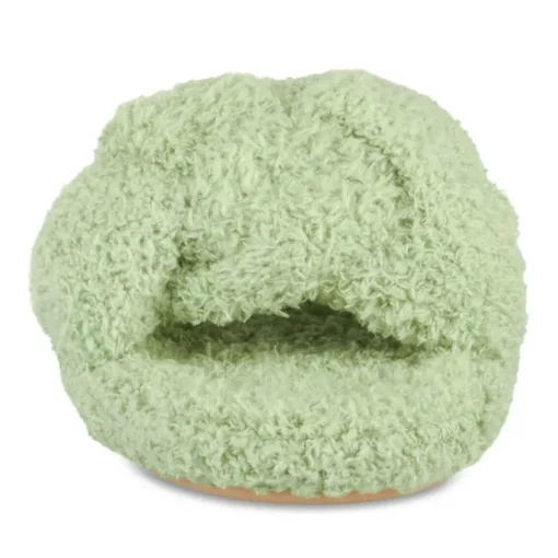 Chaussons VERT Femme Motif Uni A Enfiler