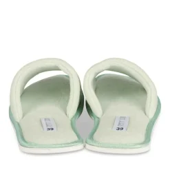 Chaussons VERT Femme Motif Uni A Enfiler
