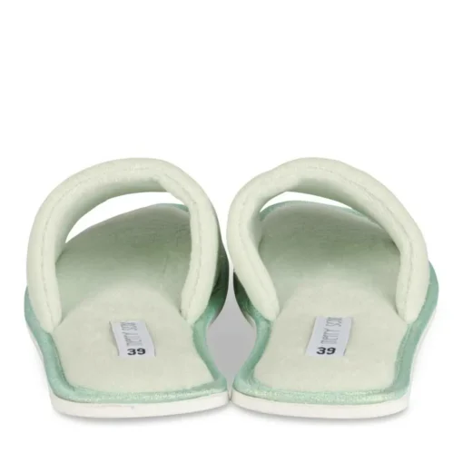 Chaussons VERT Femme Motif Uni A Enfiler