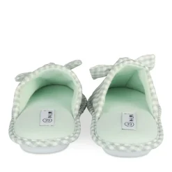 Chaussons VERT Femme Motif Uni A Enfiler