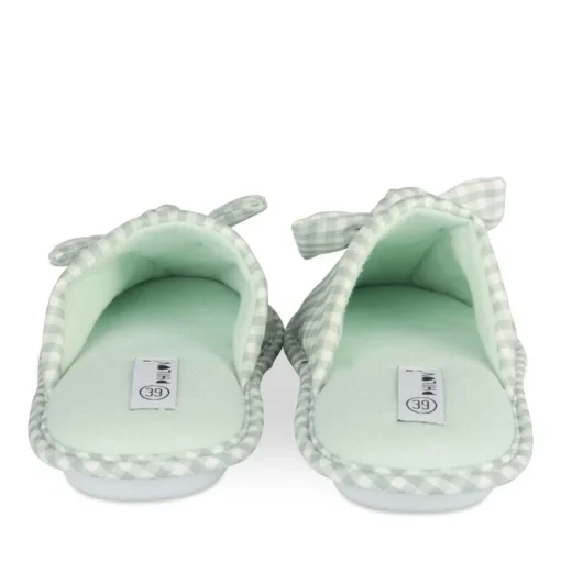 Chaussons VERT Femme Motif Uni A Enfiler