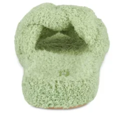 Chaussons VERT Femme Motif Uni A Enfiler