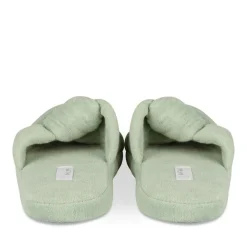 Chaussons VERT Femme Motif Uni A Enfiler