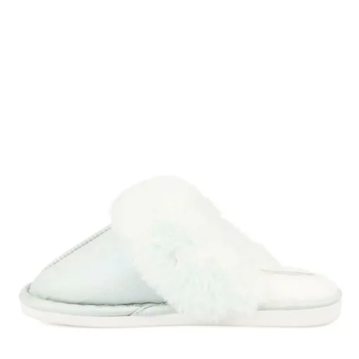 Chaussons VERT Femme Motif Uni A Enfiler