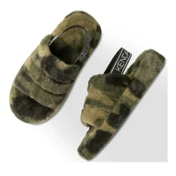 Chaussons VERT Femme Motif Camouflage Elastique