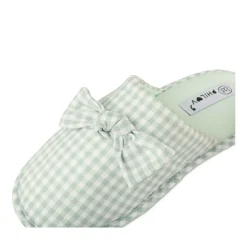 Chaussons VERT Femme Motif Uni A Enfiler