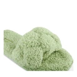 Chaussons VERT Femme Motif Uni A Enfiler
