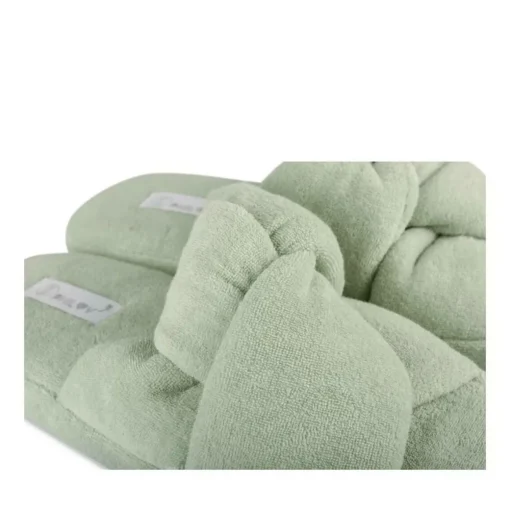 Chaussons VERT Femme Motif Uni A Enfiler