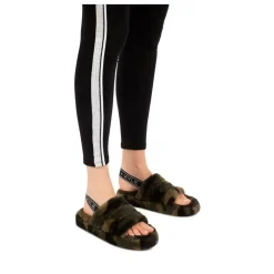 Chaussons VERT Femme Motif Camouflage Elastique