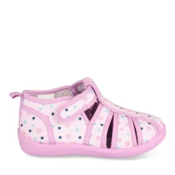 Chaussons VIOLET Fille Motif Etoiles Scratch