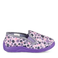 Chaussons VIOLET Fille Motif Fleuri A Enfiler
