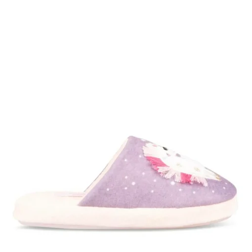 Chaussons VIOLET Fille Motif Licorne A Enfiler