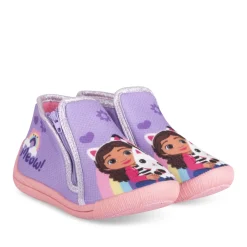 Chaussons VIOLET Fille Motif Multicolore Fermeture éclair