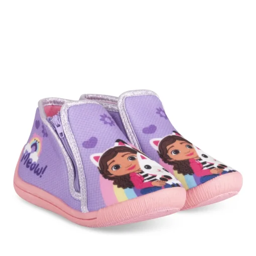 Chaussons VIOLET Fille Motif Multicolore Fermeture éclair