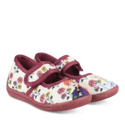 Chaussons VIOLET Fille Motif Fleuri Scratch