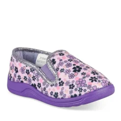 Chaussons VIOLET Fille Motif Fleuri A Enfiler