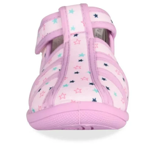 Chaussons VIOLET Fille Motif Etoiles Scratch