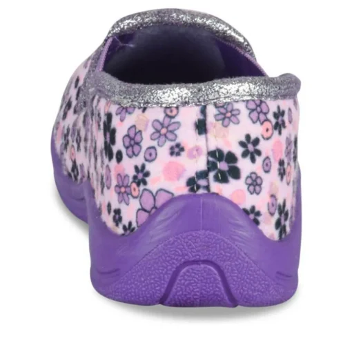 Chaussons VIOLET Fille Motif Fleuri A Enfiler