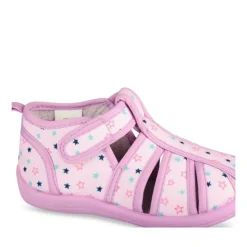Chaussons VIOLET Fille Motif Etoiles Scratch